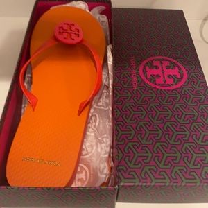 Tory Burch Leather Flip Flops